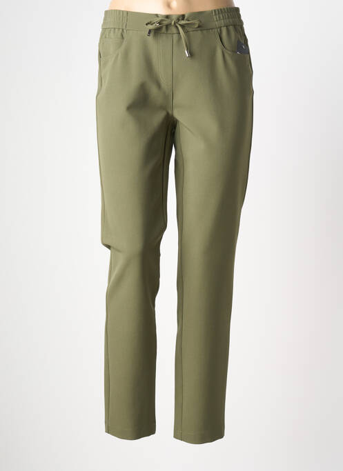 Pantalon slim taille élastique taille normale vert FRANK WALDER femme