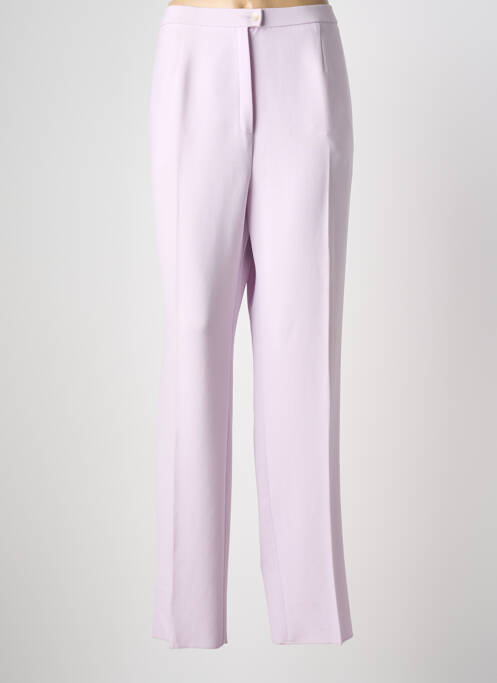 Pantalon droit tissage crêpe taille haute violet KARTING femme