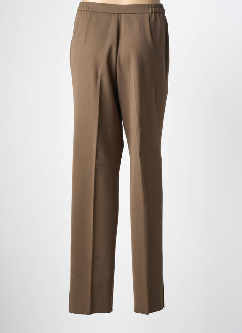 Pantalon droit tissage crêpe taille haute marron KARTING femme