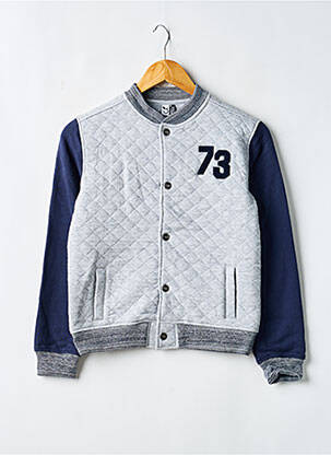Blouson col v bleu 3 POMMES garçon