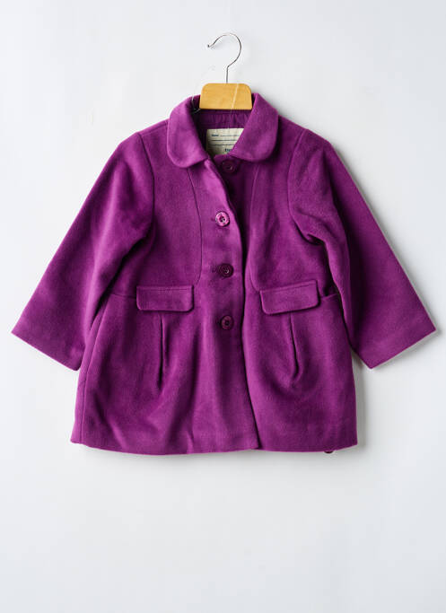 Manteau long fermeture boutonnée sur le devant sans capuche violet TUC TUC fille