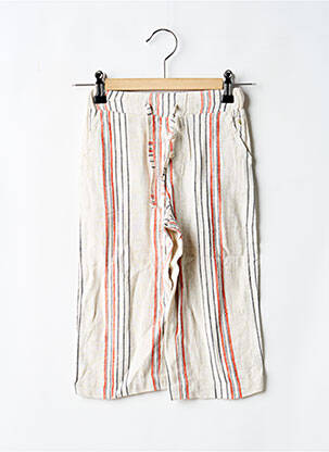 Pantalon droit poches taille élastique beige LEVV LABEL fille