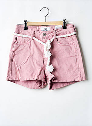 Short fermeture zippée sous rabat boutonné rose LE TEMPS DES CERISES fille