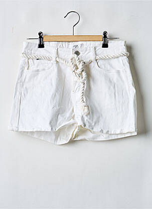 Short fermeture zippée sous rabat boutonné blanc LE TEMPS DES CERISES fille