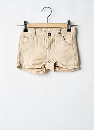 Short fermeture zippée sous rabat boutonné beige LEVV LABEL fille