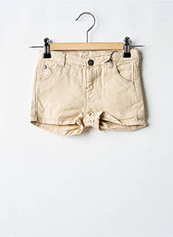 Short fermeture zippée sous rabat boutonné beige LEVV LABEL fille