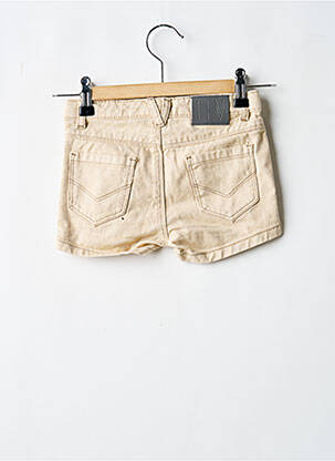 Short fermeture zippée sous rabat boutonné beige LEVV LABEL fille