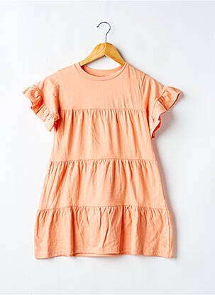 Robe mi-longue manches courtes manches courtes orange LEVV LABEL fille