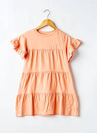 Robe mi-longue manches courtes manches courtes orange LEVV LABEL fille