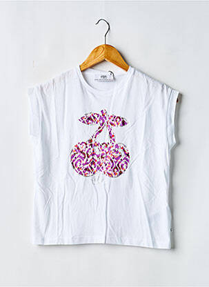 T-shirt manches courtes manches courtes blanc LE TEMPS DES CERISES fille