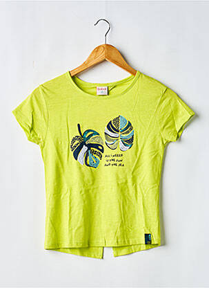 Sous-pull coupe droite manches courtes jaune BOBOLI fille