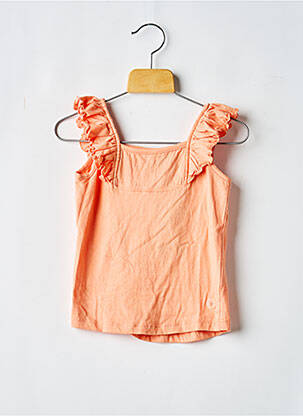 Top col carré fines bretelles orange LEVV LABEL fille