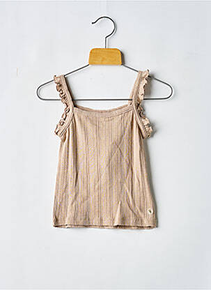 Top coupe cintrée fines bretelles beige LEVV LABEL fille