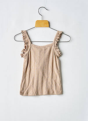 Top coupe cintrée fines bretelles beige LEVV LABEL fille