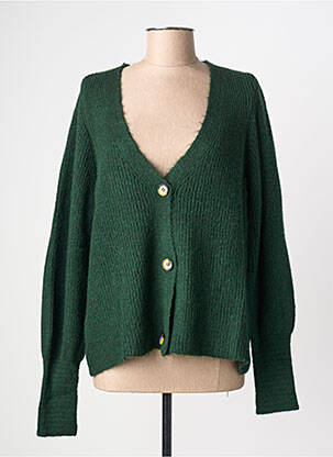 Gilet manches longues resserrée sur le bas vert ONLY femme
