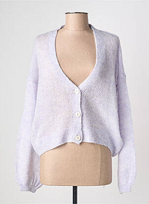 Gilet manches longues resserrée sur le bas violet ONLY femme