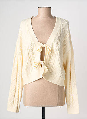 Gilet manches longues resserrée sur le bas beige ONLY femme
