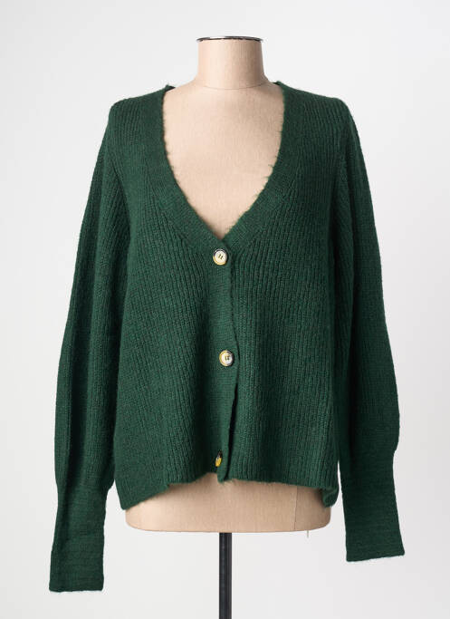 Gilet manches longues vert ONLY femme