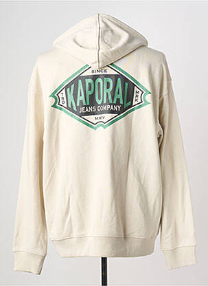 Sweat-shirt à capuche poches manches longues beige KAPORAL homme