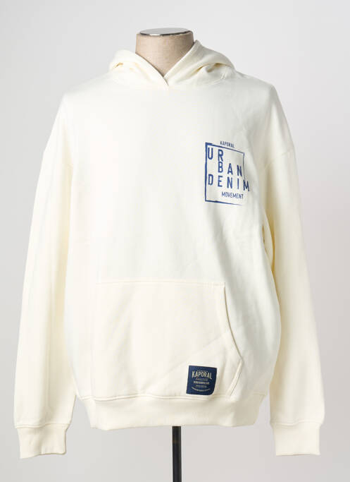 Sweat-shirt à capuche poches manches longues beige KAPORAL homme