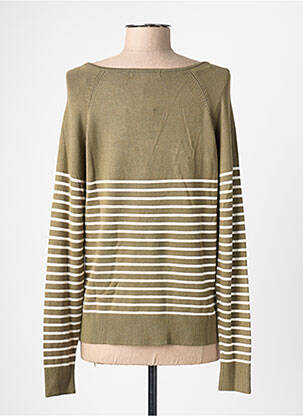 Pull col v manches longues vert ONLY femme