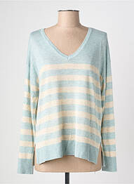Pull tissage chiné manches longues bleu ONLY femme