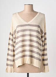 Pull tissage chiné manches longues beige ONLY femme
