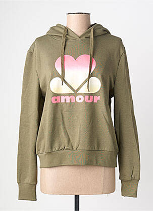 Sweat-shirt à capuche stretch manches longues vert ONLY femme
