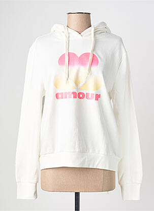 Sweat-shirt à capuche stretch manches longues blanc ONLY femme