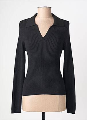 Pull maille souple et aérée manches longues noir ONLY femme