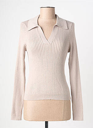 Pull maille souple et aérée manches longues marron ONLY femme