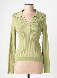 Pull maille souple et aérée manches longues vert ONLY femme