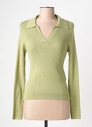 Pull maille souple et aérée manches longues vert ONLY femme