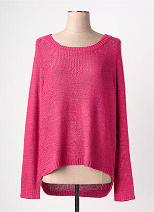 Pull stretch manches longues rose ONLY femme