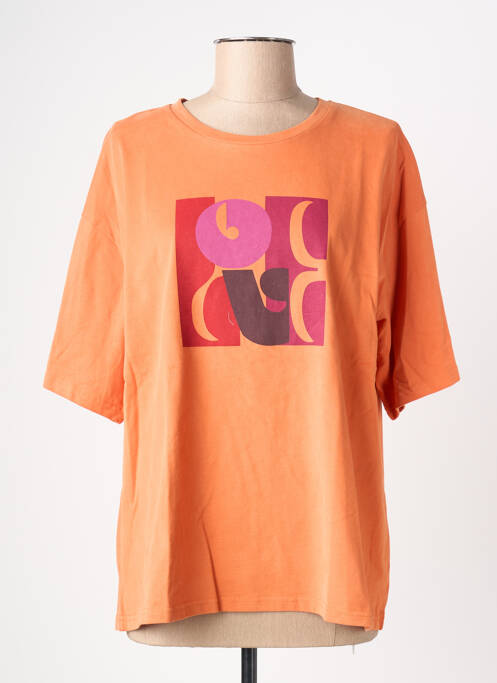 T-shirt manches mi-longues manches courtes orange GRACE & MILA femme