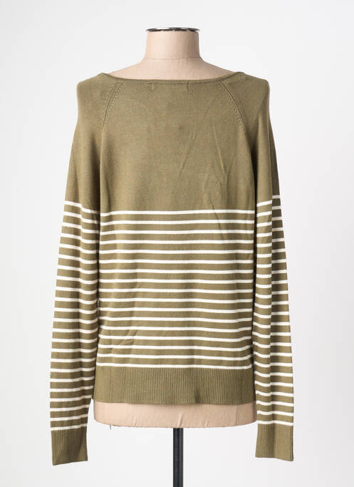 Pull col v manches longues vert ONLY femme