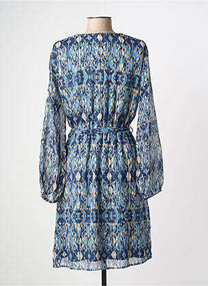 Robe mi-longue coupe fluide manches longues bleu ONLY femme