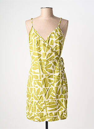 Robe courte tissage crêpe fines bretelles vert ONLY femme