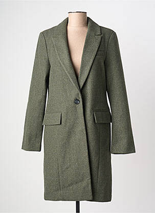 Manteau long coupe cintrée sans capuche vert ONLY femme