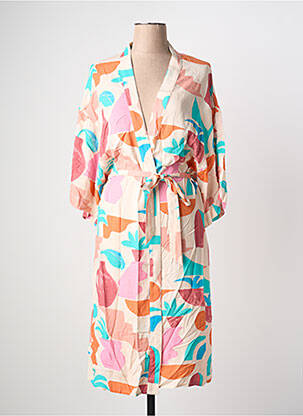 Veste kimono col v beige GRACE & MILA femme