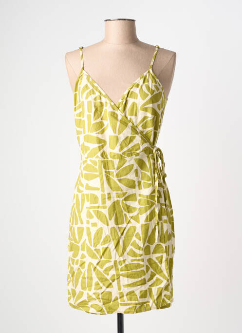 Robe courte tissage crêpe fines bretelles vert ONLY femme