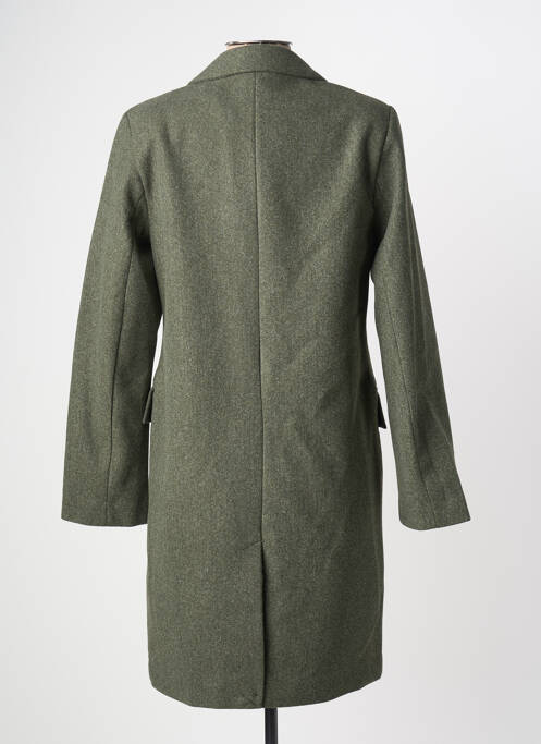 Manteau long coupe cintrée sans capuche vert ONLY femme