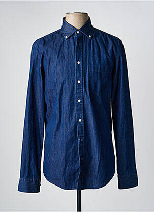 Chemise manches longues coupe droite bleu SEIDEN STICKER homme