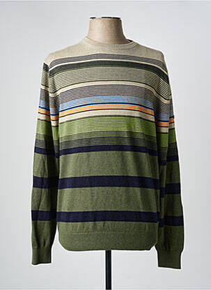 Pull col rond manches longues vert REDMOND homme