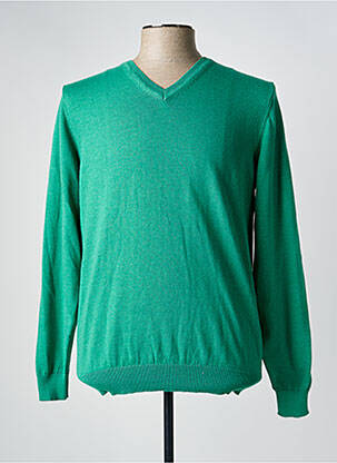 Pull col v manches longues vert DARIO BELTRAN homme