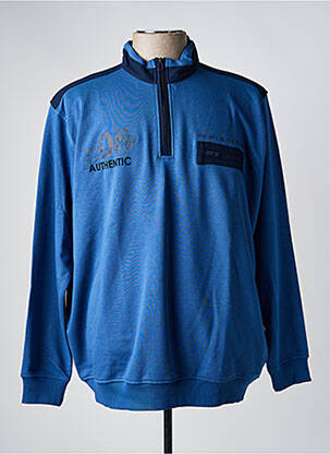 Sweat-shirt col col montant manches longues bleu REDMOND homme