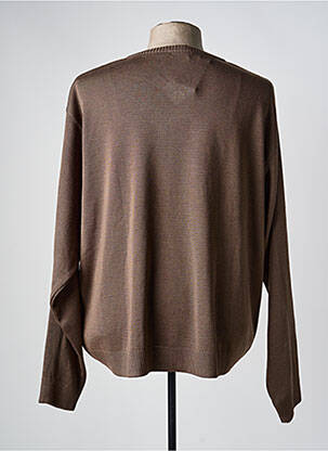 Pull col v manches longues marron SQUADRA TEAM femme