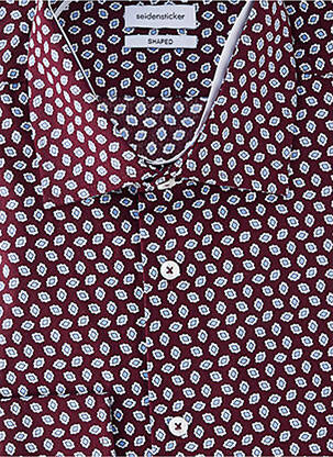 Chemise manches longues imprimé fantaisie marron SEIDEN STICKER homme