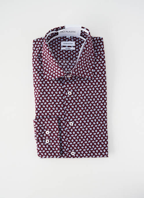 Chemise manches longues marron SEIDEN STICKER homme