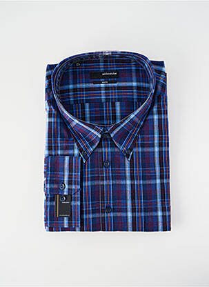 Chemise manches longues coupe droite bleu SEIDEN STICKER homme